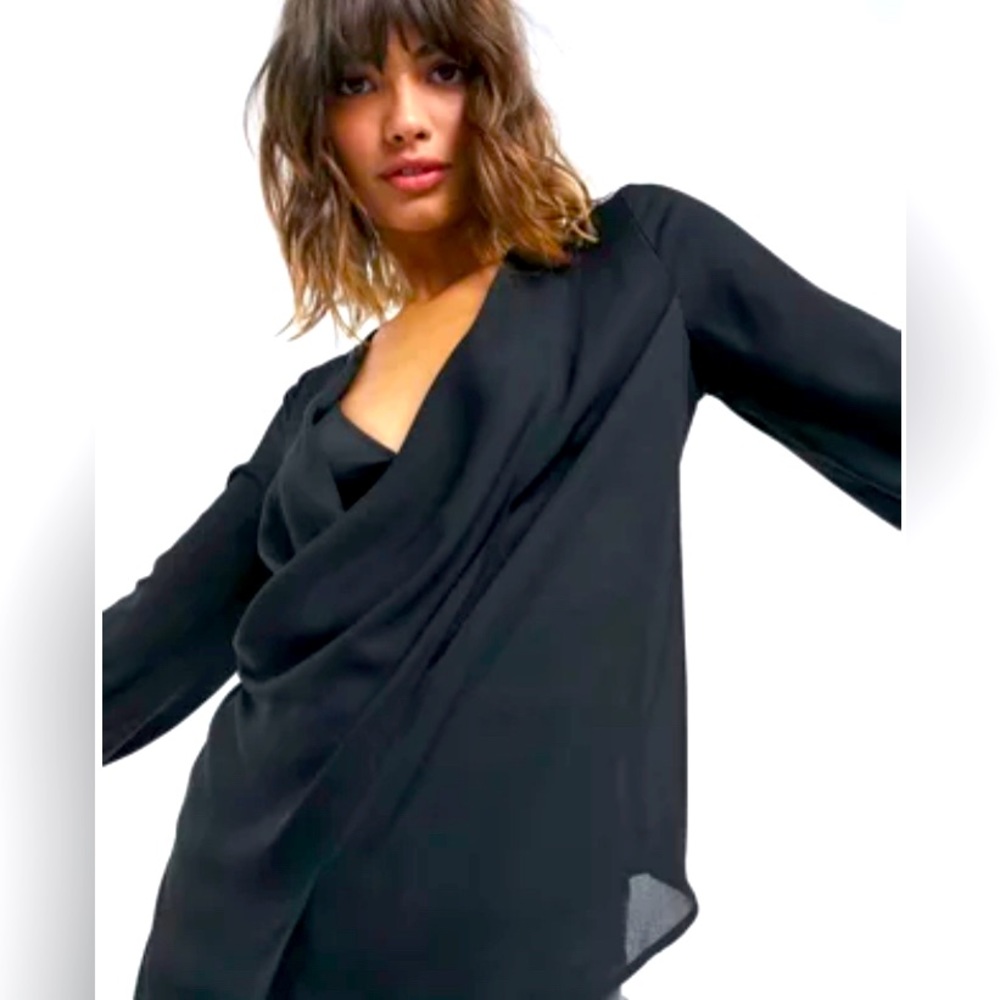 ASOS Drapey Black Blouse